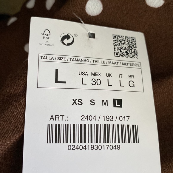 ZARA Brown Polka Dot Viscose Flowy Pants - Picture 7 of 11